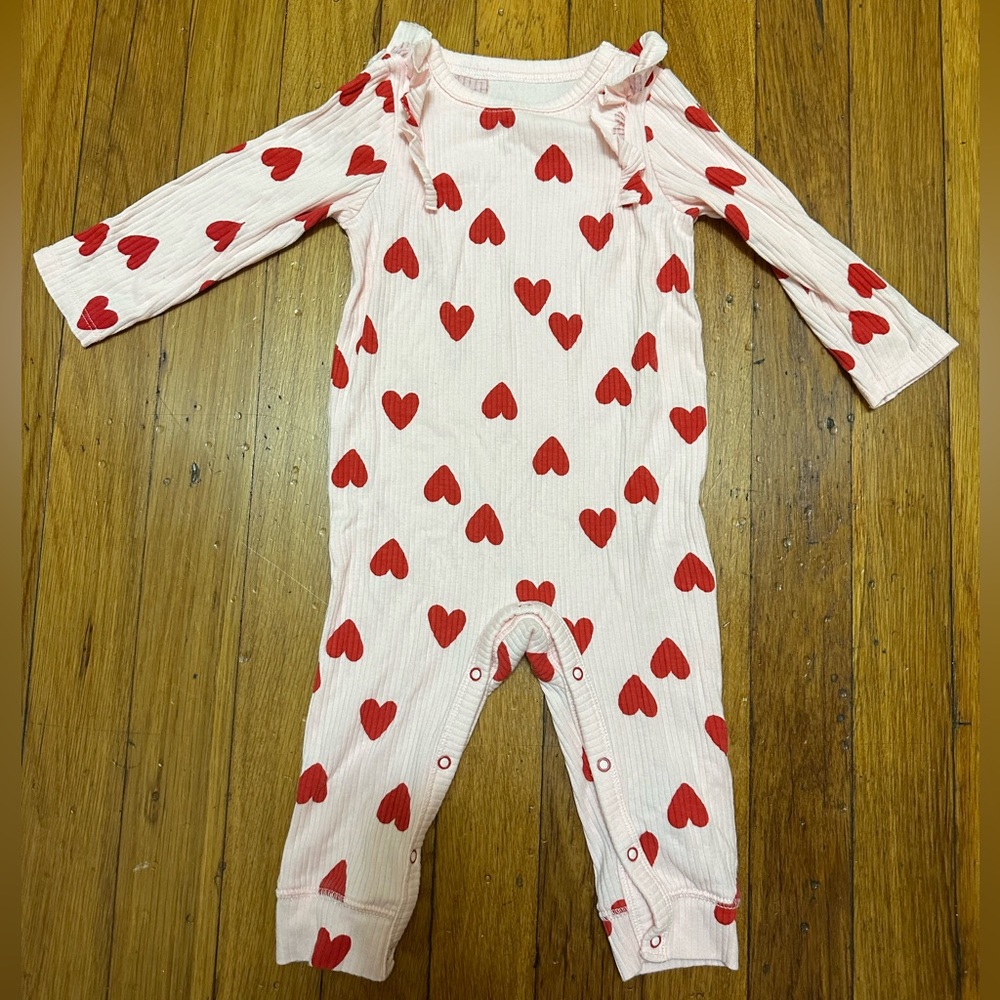 Baby girl size 12 months perfect for Valentines, pink and red